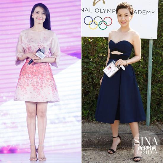 高圓圓、郭采潔示范一字鞋