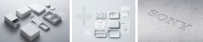 左起依次為使用案例；原生混合材料被用于制成索尼真無(wú)線降噪耳機(jī)WF-1000XM4的包裝；壓花效果