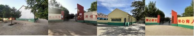 索尼幫助翻新學(xué)校外觀，翻新前（左一、二）；翻新后（右一、二）