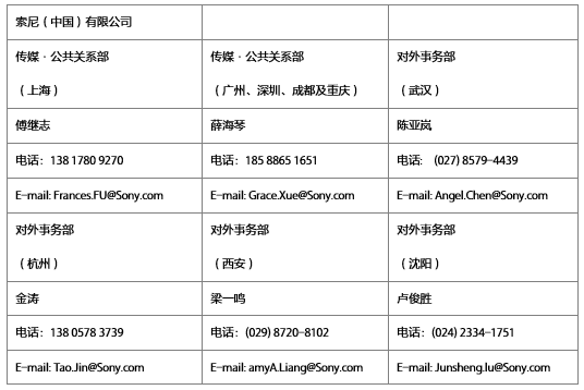 索尼（中國）有限公司公共關(guān)系聯(lián)系表