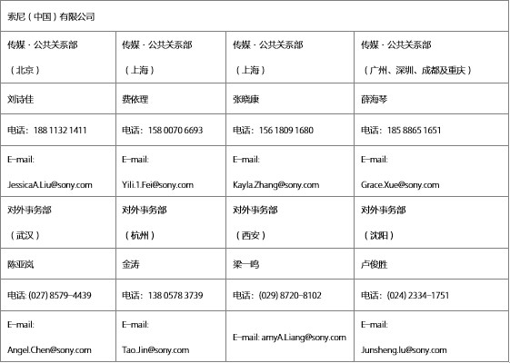 索尼（中國）有限公司公共關(guān)系聯(lián)系表
