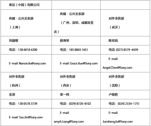 索尼（中國）有限公司公共關(guān)系聯(lián)系表