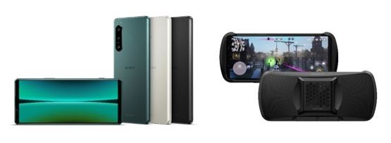 (左）索尼Xperia 5 IV湖綠、珠白、煙黑   ---  （右）Xperia Stream for Xperia 1 IV