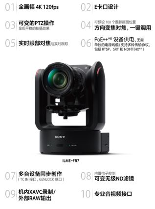 索尼ILME-FR7電影機主要性能一覽