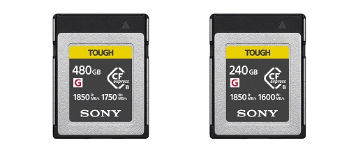 索尼G系列480GB和240G CFexpress Type B存儲卡CEB-G480T和CEB-G240T