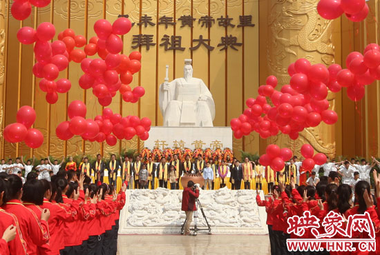 4月20日，乙未年黃帝故里拜祖大典進(jìn)行了彩排。